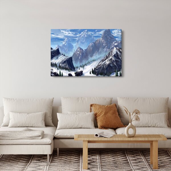 Kép - Festett hegyek (90x60 cm)