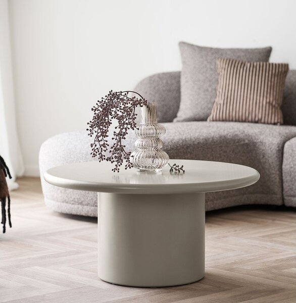 Krémszínű kerek dohányzóasztal ø 80 cm Nagano – House Nordic