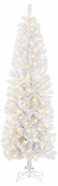 Mű Karcsú Karácsonyi Fa 180 cm 300 LED Meleg fehér PVC és fém