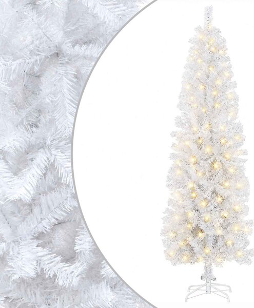 Mű Karcsú Karácsonyi Fa 180 cm 300 LED Meleg fehér PVC és fém