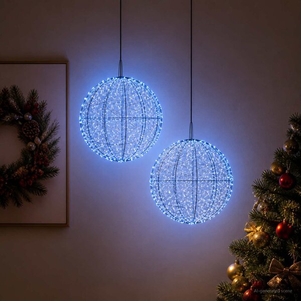 Karácsonyi csúcsdísz világítás 2 db 1900 LED Kék