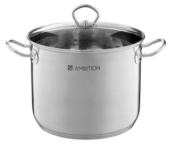 Ambition Acero magas lábas üveg fedővel 28 cm 13.5 l