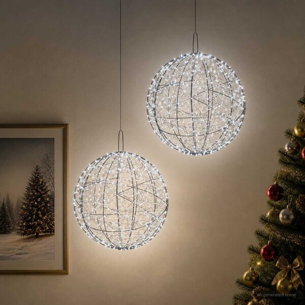 Karácsonyi csúcsdísz világítás 2 db 1900 LED Hideg fehér