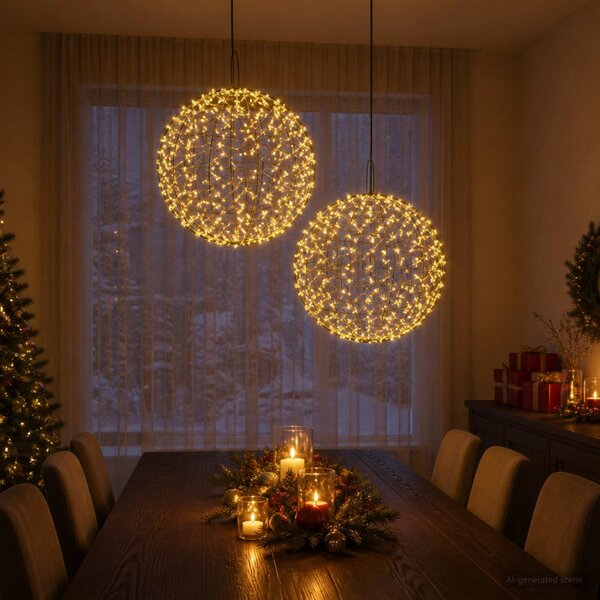 Karácsonyi csúcsdísz világítás 2 db 1900 LED Meleg fehér