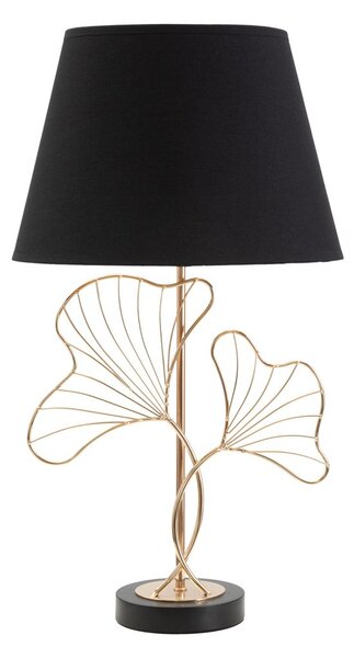 Asztali lámpa 60 cm, ginko biloba levél mintás, fekete, arany - GALIA