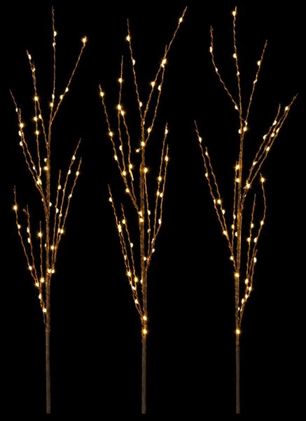 LED-es rézág karácsonyi dekoráció 3 db Barna 62 cm Acél 165 LED