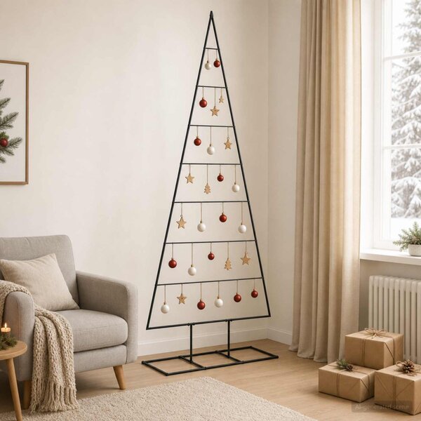 Fém karácsonyfa KUOPIO 210 cm Fém Fekete