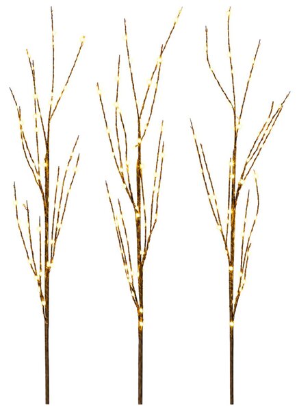 LED-es rézág karácsonyi dekoráció 3 db Barna 62 cm Acél 165 LED