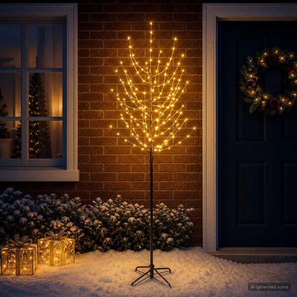 LED Karácsonyi Fenyő Fekete 210 cm Acél 180 LED