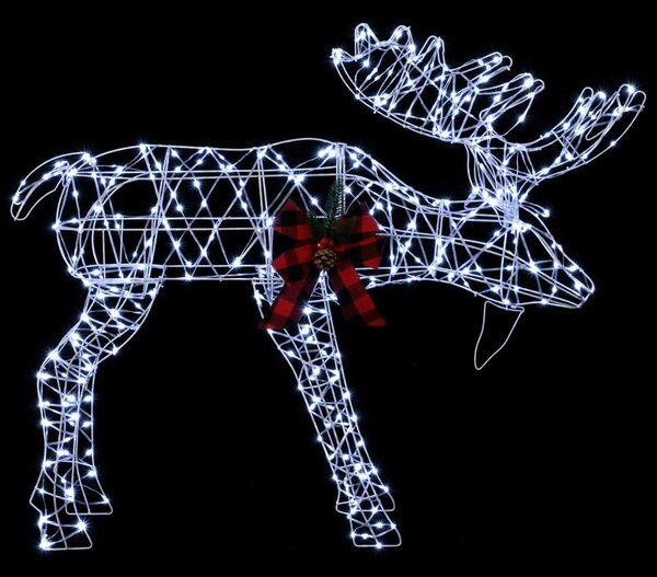 Jávorszarvas karácsonyi dekoráció 340 LED Hideg fehér
