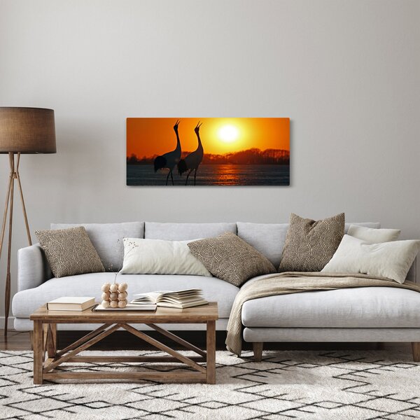 Madarak képe naplementekor (120x50 cm)