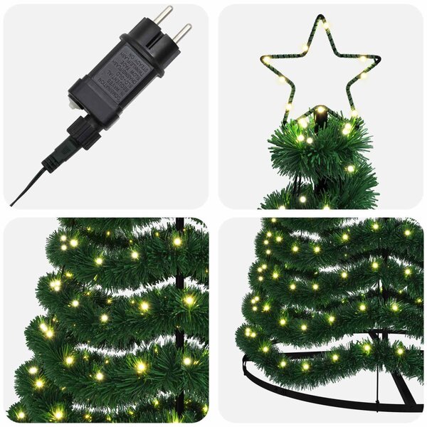 LED-es csillámos műfenyő talppal EKENAS 250 cm 370 LED