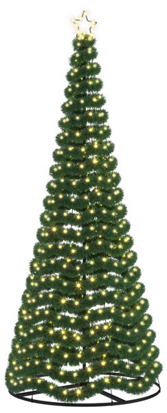 LED-es csillámos műfenyő talppal EKENAS 250 cm 370 LED