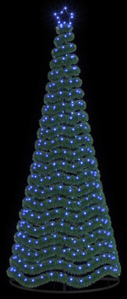 LED-es csillámos műfenyő talppal EKENAS 250 cm 370 LED Kék