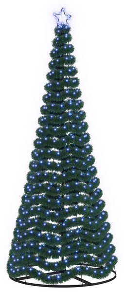 LED-es csillámos műfenyő talppal EKENAS 250 cm 370 LED Kék