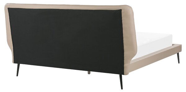 Ágy Műbőr ESSONNE 160 x 200 cm Bézs
