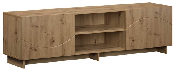 TV állvány 140 x 34,5 x 40 cm Kézműves Tölgy Szerelt Fa