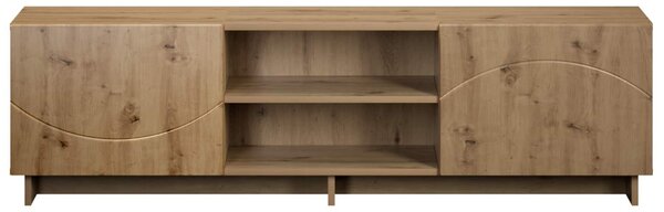 TV állvány 140 x 34,5 x 40 cm Kézműves Tölgy Szerelt Fa