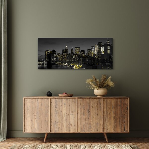 Egy éjszakai metropolisz képe (120x50 cm)