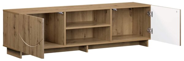 TV állvány 140 x 34,5 x 40 cm Kézműves Tölgy Szerelt Fa