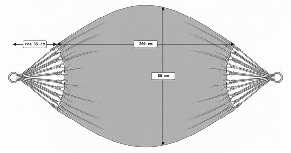 Függőágy ZENVIO 200x80 cm, szürke-fehér + ingyenes táska