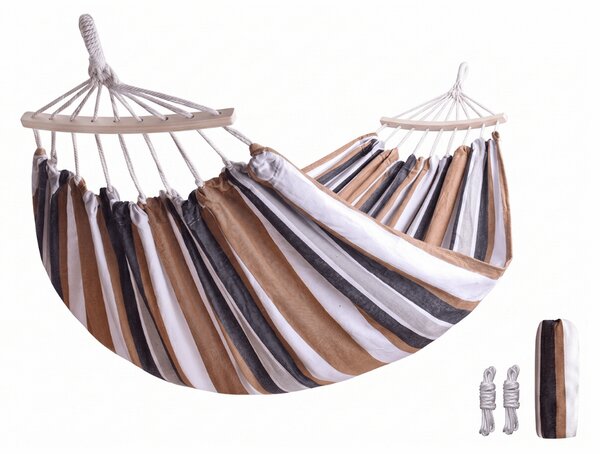 Függőágy ZENVIO COMFORT 200x80 cm, barna + ingyenes táska