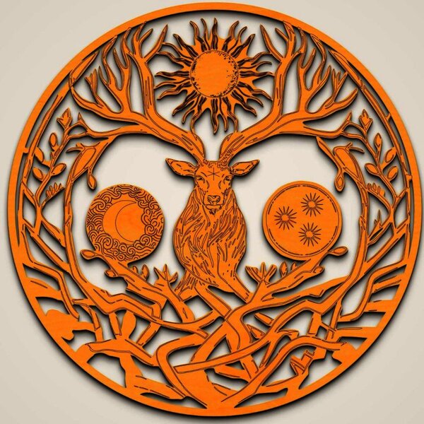 Életfa mitikus szarvassal - Natura Products 3D Fali Dekoráció