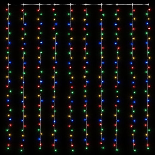 Fényfüggöny 300 LED Többszínű 300 x 300 cm