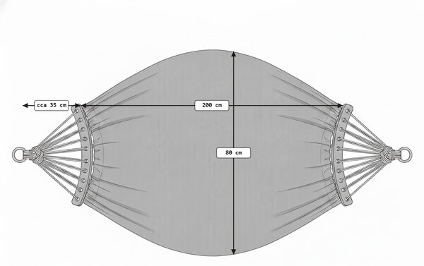 Függőágy ZENVIO COMFORT 200x80 cm, piros + ingyenes táska
