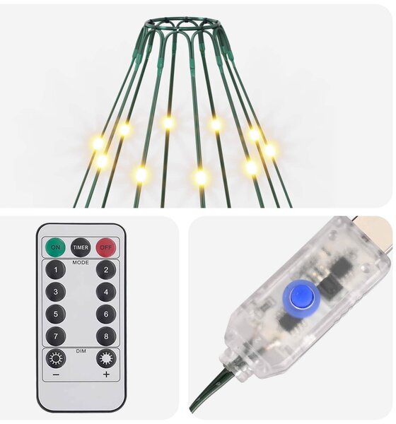 Karácsonyfa fények 180 LED Meleg fehér 180 cm