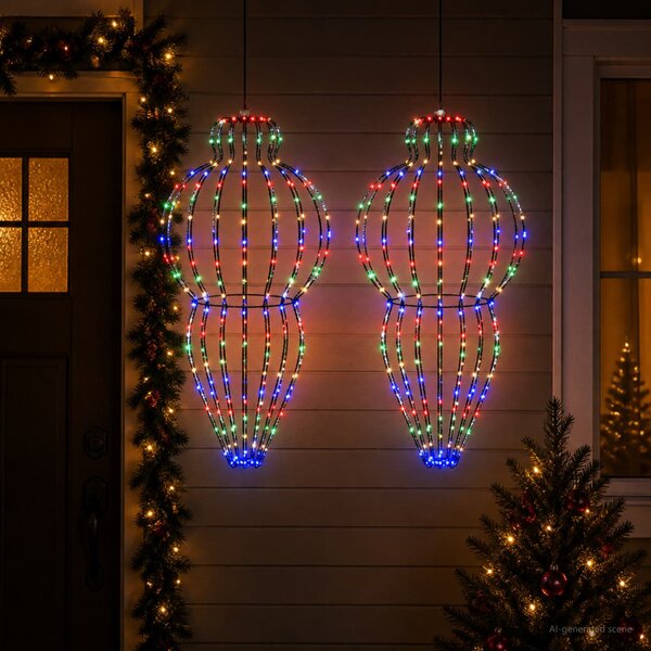 Karácsonyi csúcsdísz világítás 2 db 640 LED Többszínű