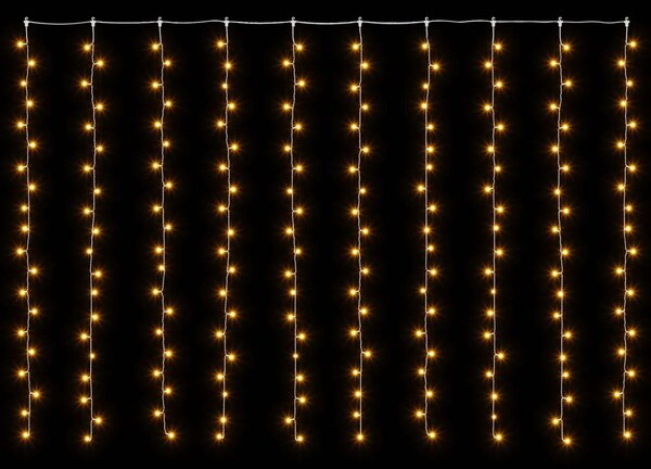 Fényfüggöny 200 LED Meleg fehér 300 x 200 cm