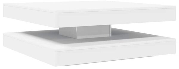 Fehér dohányzóasztal 360 fokban forgatható 90x90x34,5 cm