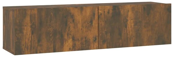 Füstös tölgy színű szerelt fa fali TV-szekrény 120 x 30 x 30 cm