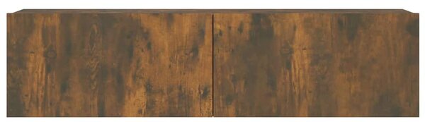 Füstös tölgy színű szerelt fa fali TV-szekrény 120 x 30 x 30 cm