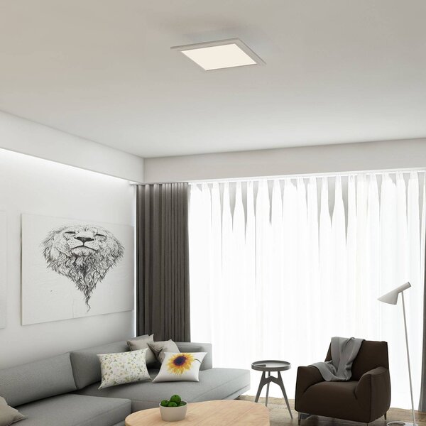 Briloner LED mennyezeti lámpa Piatto, érzékelő, 29,5 x cm, Fehér / opál, Folyosó, fém, Modern