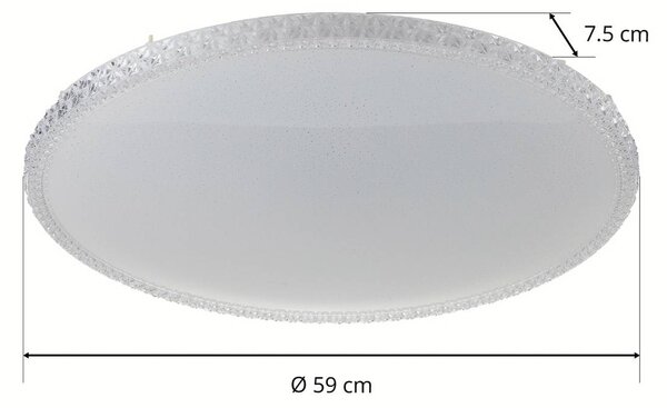 Briloner Stílus LED mennyezeti lámpa, távirányítóval, dimmelhető, Fehér / opál, Nappali / Étkező, Műanyag, Modern