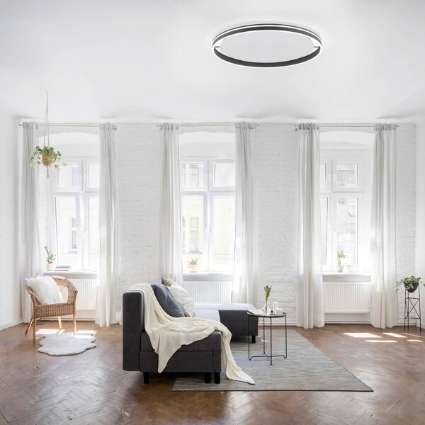 Q-Smart-Home Paul Neuhaus Q-VITO LED lámpa 79cm antracit, dimmelhető, Fekete, Nappali / Étkező, fém, Modern
