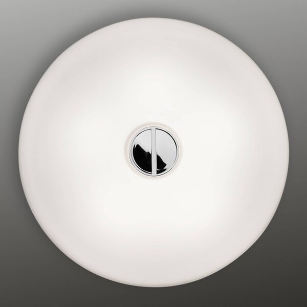 FLOS Button - fehér mennyezeti lámpa IP40, dimmelhető, Fehér / opál, Nappali / Étkező, Üveg, Dizájn