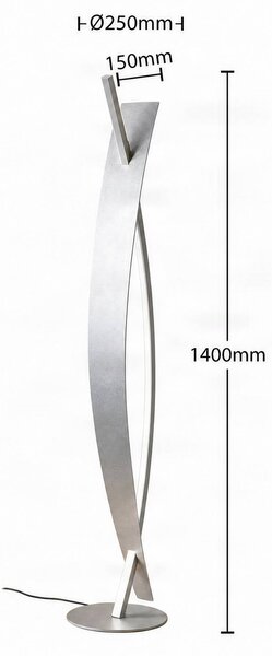 Lucande Marija LED álló világítás, ezüst, dimmelhető, 140 cm, dimmelhető, Króm / ezüst, Nappali / Étkező, fém, Modern