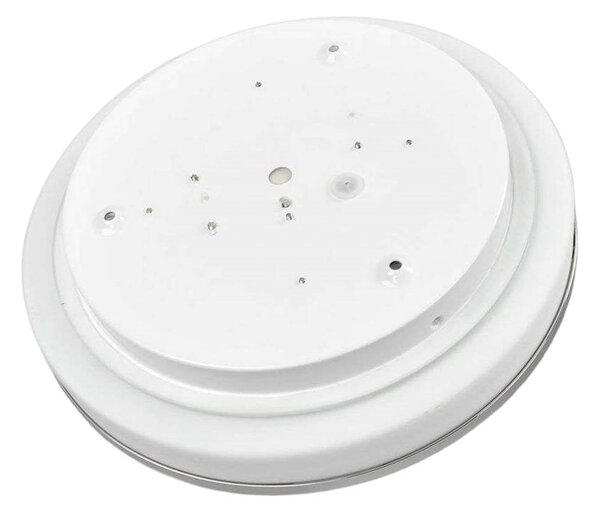 Lindby LED mennyezeti világítás Lyss, Ø 28 cm, króm színű, IP44, Fehér / opál, Fürdőszoba, Üveg, Modern