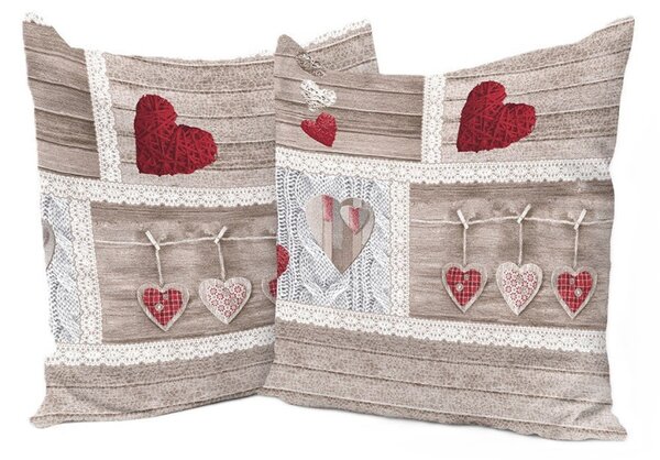 Párnahuzat SHABBY love piros 40x40 cm MADE IN ITALY