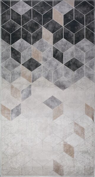 Szürke-krémszínű mosható szőnyeg 80x50 cm - Vitaus