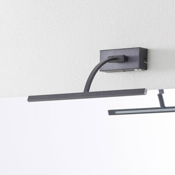 Freelight LED fali lámpa Matisse, szélesség 34 cm, fekete, dimmelhető, Fekete, Nappali / Étkező, fém, Modern