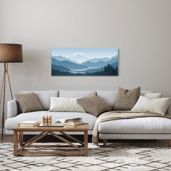 Kép - a hegyek grafikája (120x50 cm)