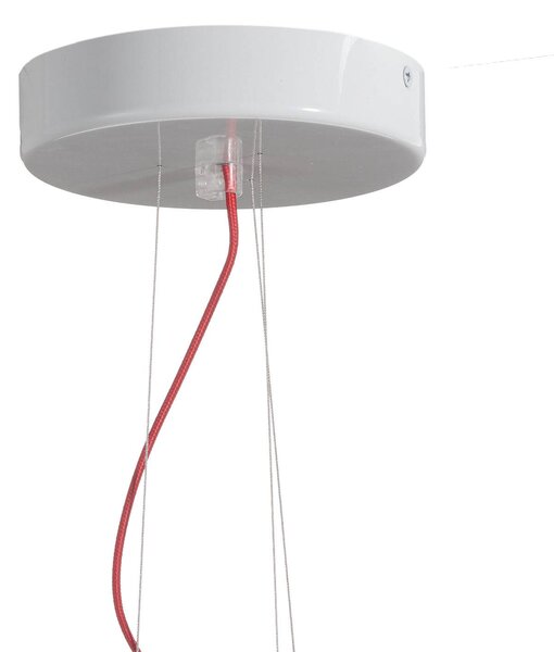 Slamp függőlámpa Clizia Mama Non Mama, Ø78cm, fehér/vörös, dimmelhető, Fehér / opál, Nappali / Étkező, Műanyag, Dizájn