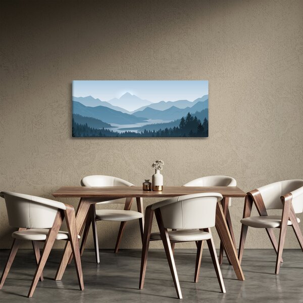 Kép - a hegyek grafikája (120x50 cm)