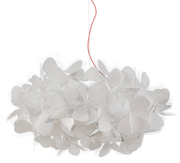 Slamp Clizia Mama Non lógó világítás, Ø53 cm, fehér/piros, dimmelhető, Fehér / opál, Nappali / Étkező, Műanyag, Dizájn