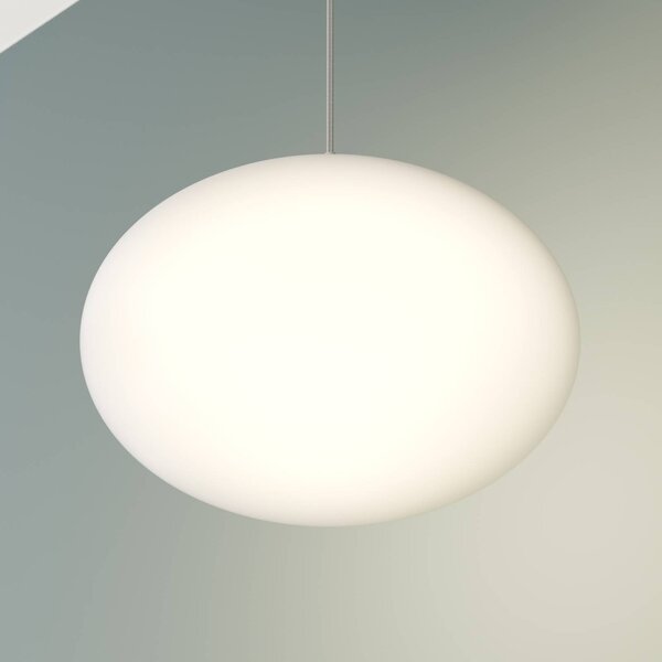 Lindby függőlámpa Sonika, Ø 40 cm, nikkel színű, üveg, E27, dimmelhető, Nappali / Étkező