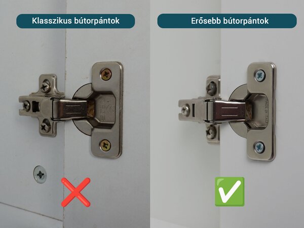 LEO L2 ruhásszekrény - fekete fogantyúkkal
